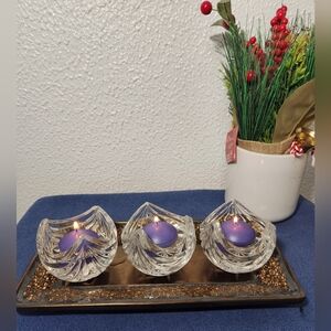 Mikasa Vintage Crystal Candle Holders Elegant Accents (Set Of 3)